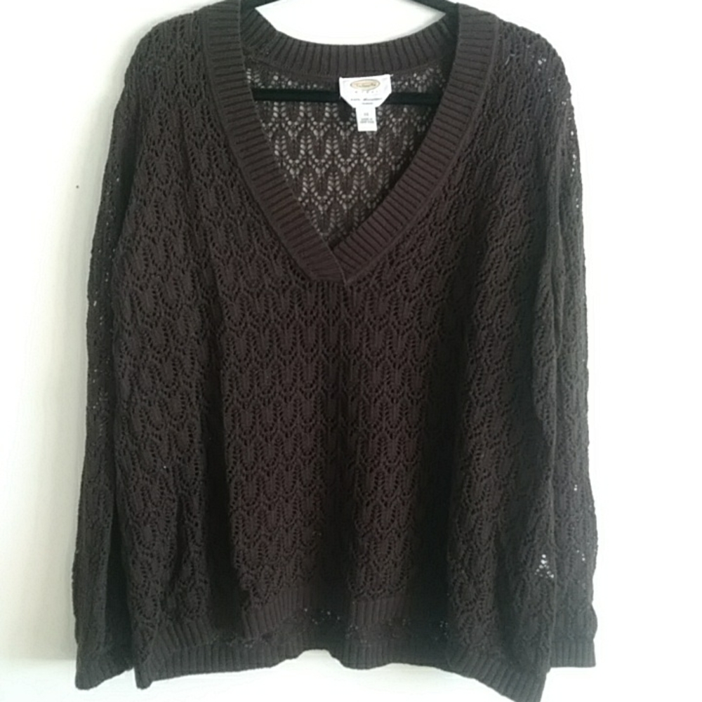 Talbots brown v-neck sweater